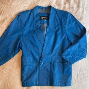 Cobalt Blue Leather Jacket